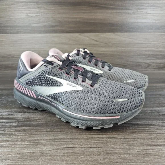 Brooks Adrenaline 22 GTS Rose Gray Shoes Sneakers 1203531B015 - Women's Size 10 - Picture 3 of 16